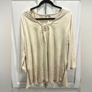 Off white suede blouse